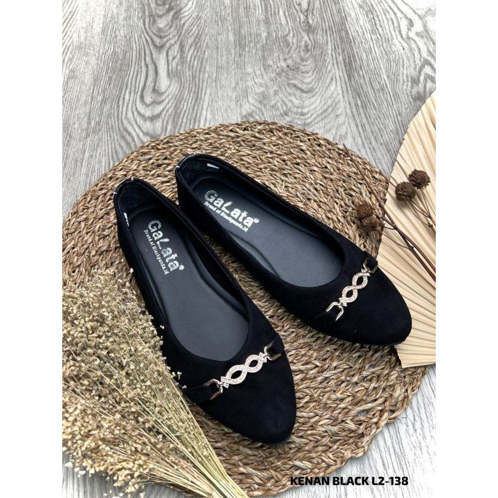 COD - Sepatu Black Panda / Sepatu Wanita / Flatshoes Wanita / Black Panda Kenan