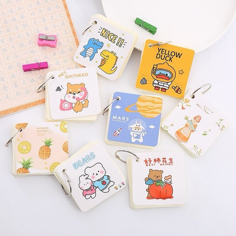 

NOTEBOOK RING MINI ISI 80 LEMBAR BUKU NOTE GANTUNG KARAKTER LUCU STICKY NOTE