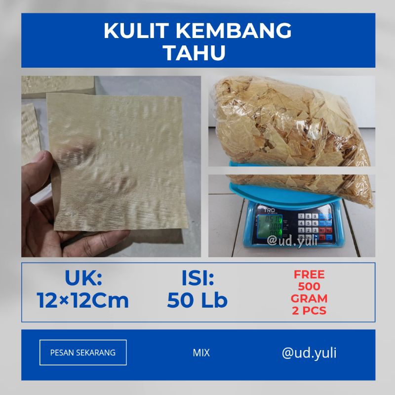 

KULIT TAHU, UK 12Cm || 1 PCS 50 Lb. ISI 10 PCS FREE CURAH CACAK 500 GRAM 2PCS [ HALAL ]