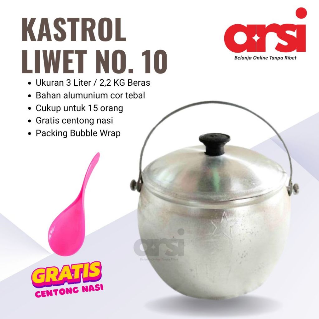 Panci Liwet/Kastrol liwet 3 Liter/Panci Liwet Anti Lengket/Kastrol Anti Lengket/Panci Kastrol Tebal