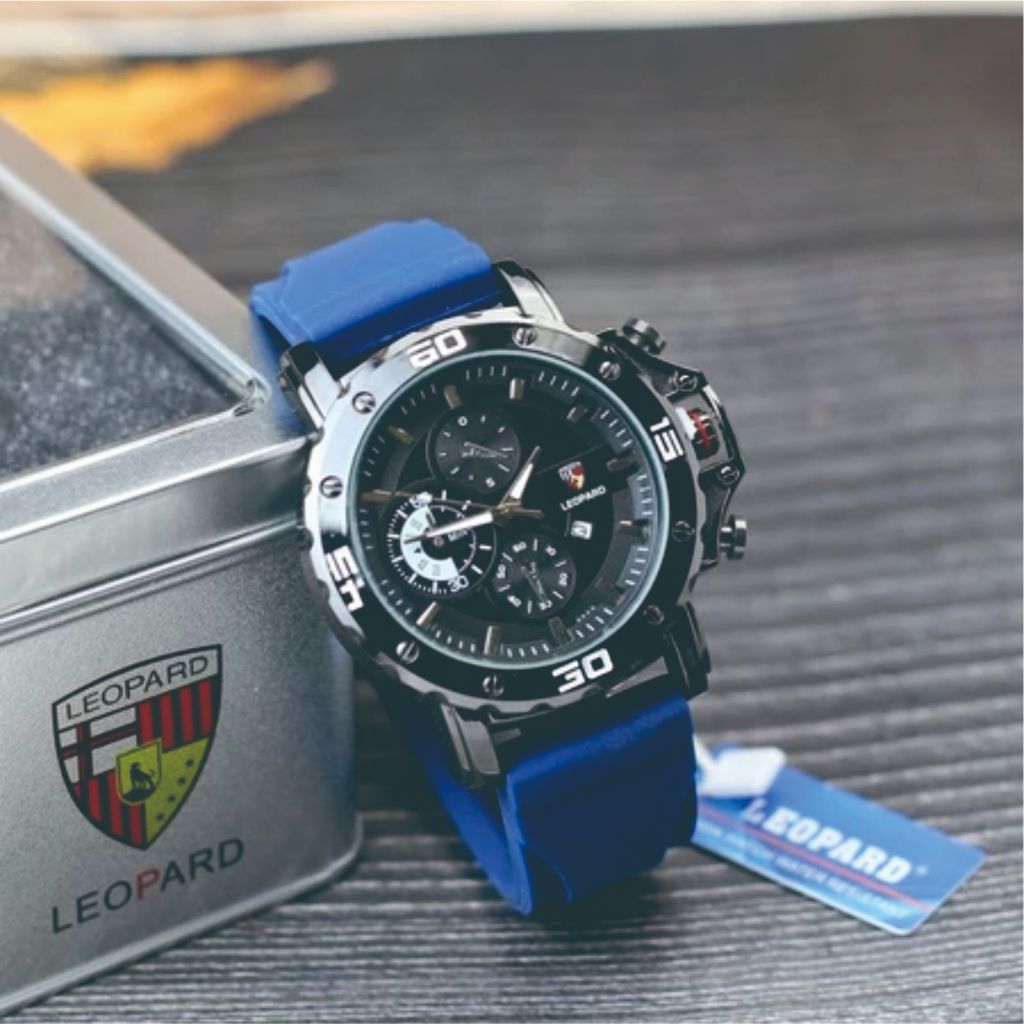 Jam Tangan Pria Leopard Bulat Crhonograph Variasi Jam Tangan Pria Leopard Mewah