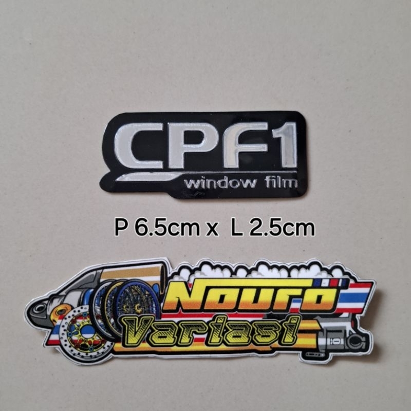 Stiker CPF1 window film kaca film emblem embos timbul