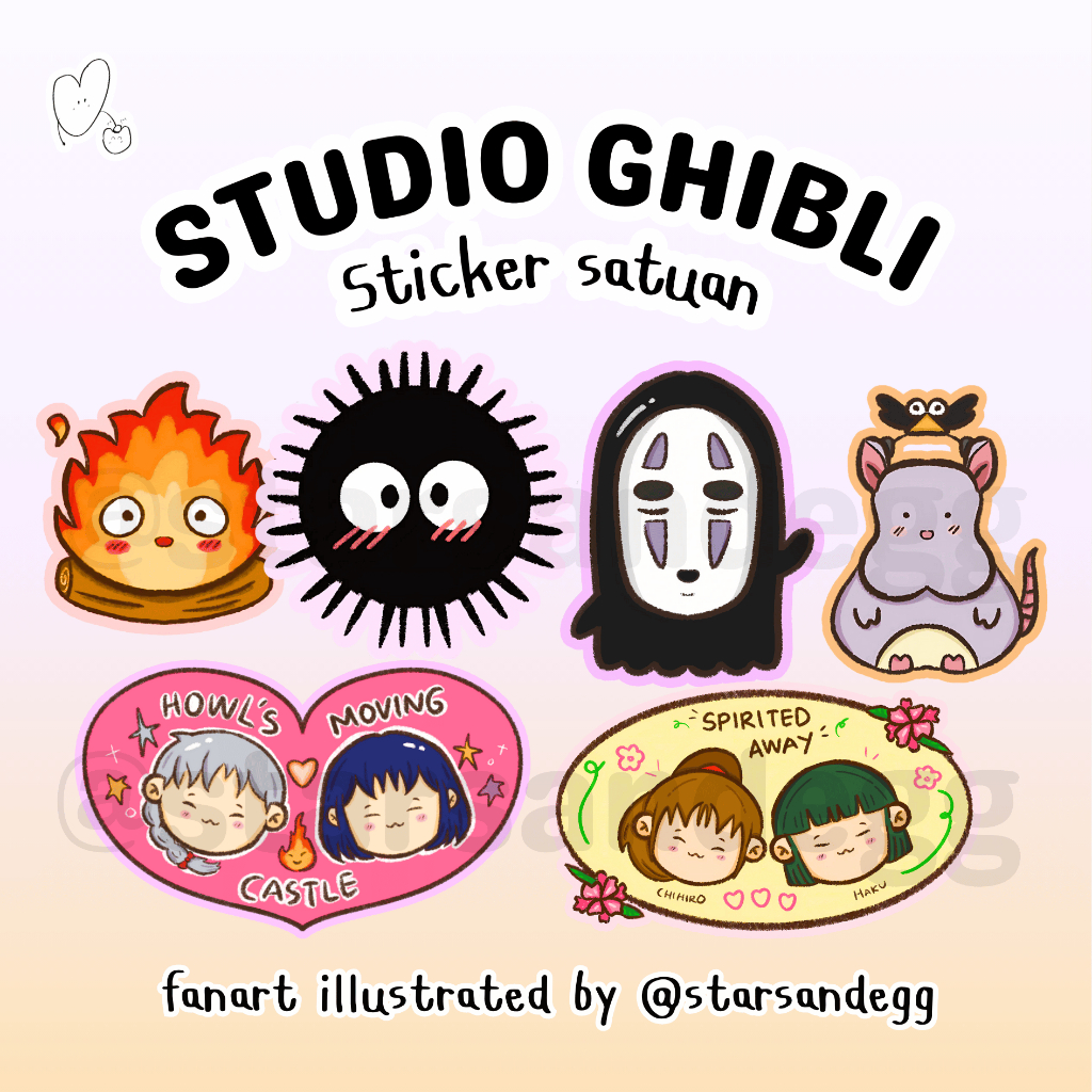 

studio ghibli sticker satuan by starsandegg