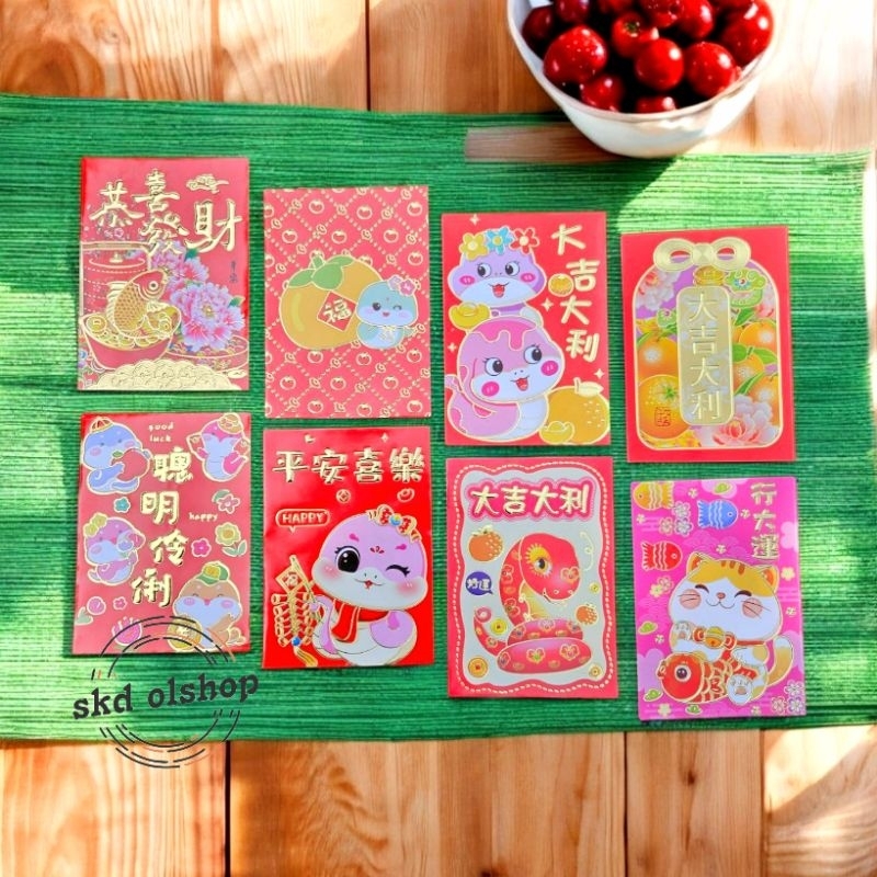 

Angpao imlek ampau imlek ukuran 11,5 x 8,5 cm 1 pck isi 6 pcs
