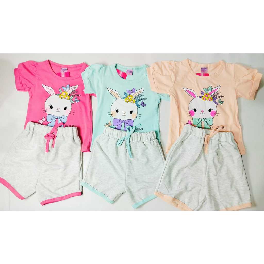 Timmy Girl/Setelan celana pendek katun