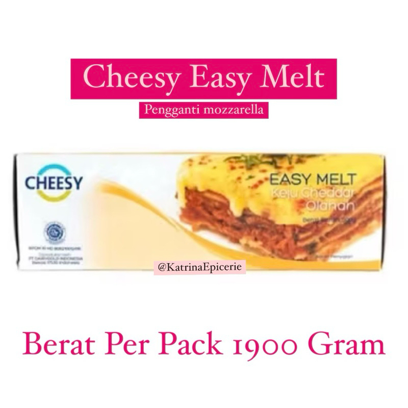 

Cheesy Easy Melt 1.9 Kg Keju Pengganti Mozzarella Melted Cheese