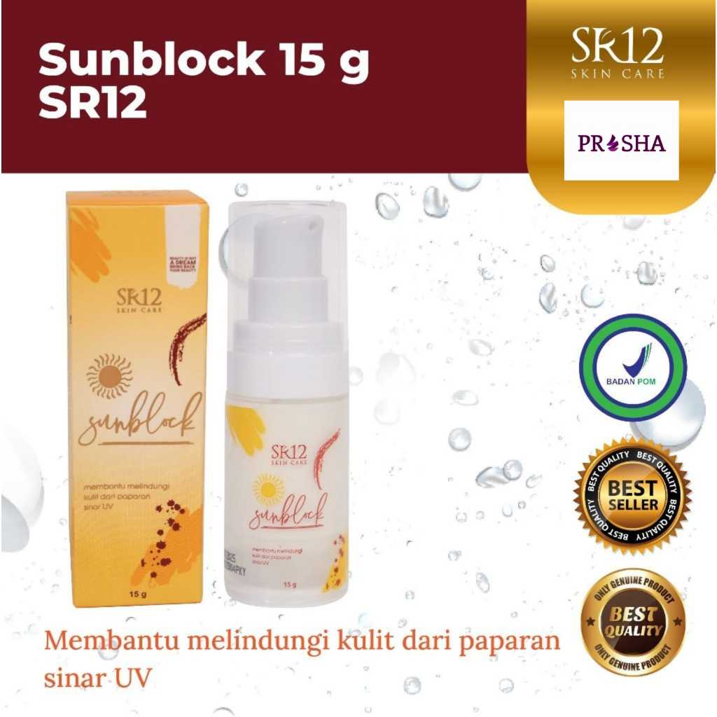 (FREE LOGAM MULIA 0,1 GRAM) SR12 Sunblock 15gr / Pelindung Wajah dari Sinar UV SPF 30 BPOM / Sunbloc