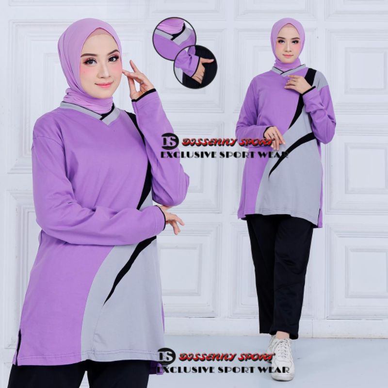 RB Setelan Olahraga Muslim Tunik Wanita Terbaru/Setelan Senam Tunik/Setelan Olahraga Muslim Wanita
