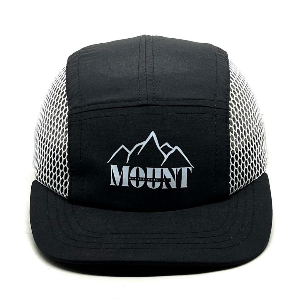 Moreudim - Topi Five Panel lidah pendek Black jaring white Topi Taslan Original Mrdm Pria Dewasa