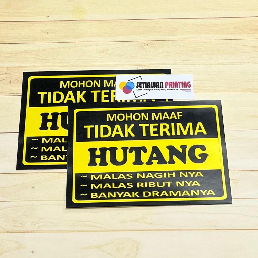 

Stiker Vinyl Tidak Menerima Hutang Anti Pudar Ukuran 10x15cm