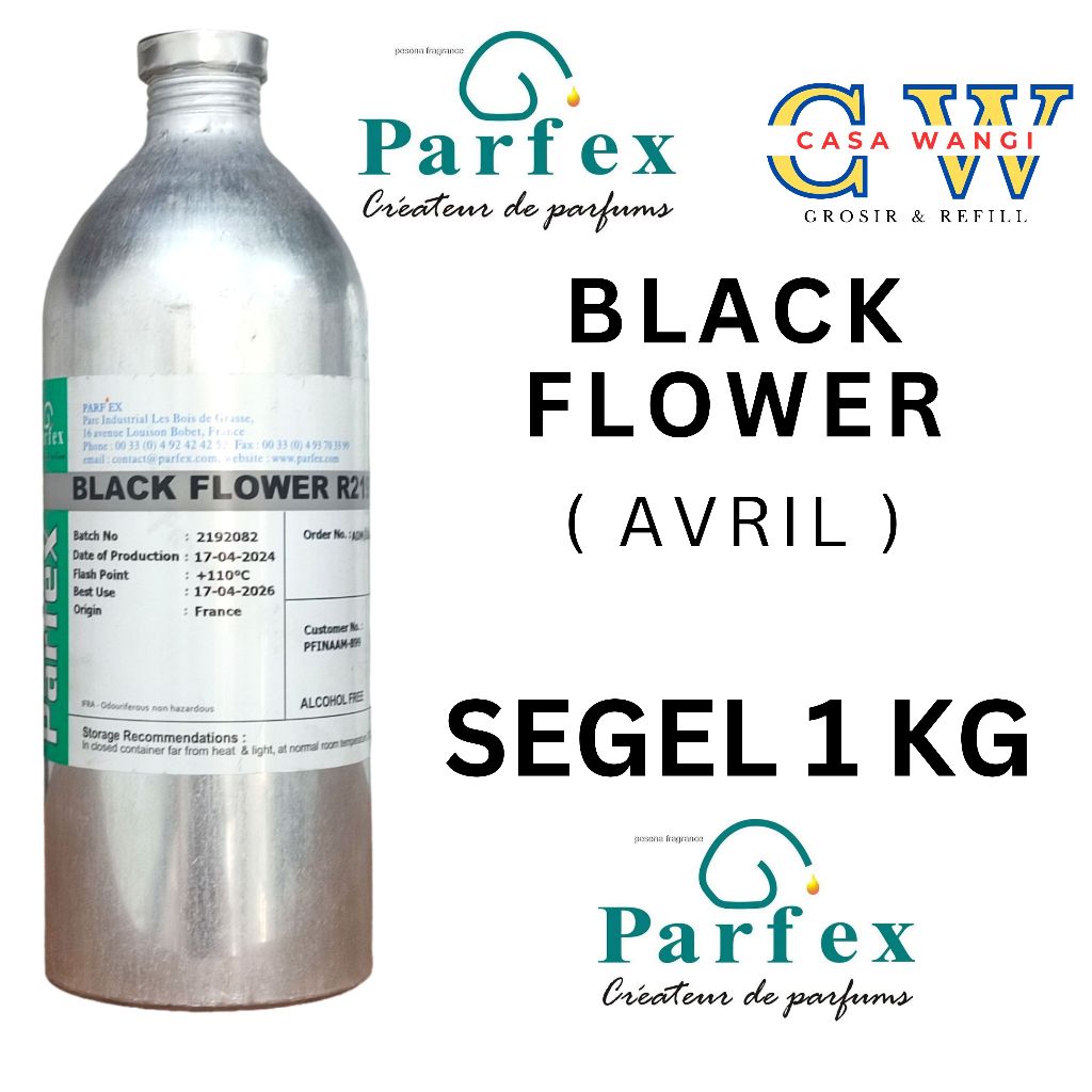(SEGEL 1 KG) BLACK FLOWER BY PARFEX KEMASAN SEGEL 1 KG.SERAH AROMA AVRIL DARI PARFEX