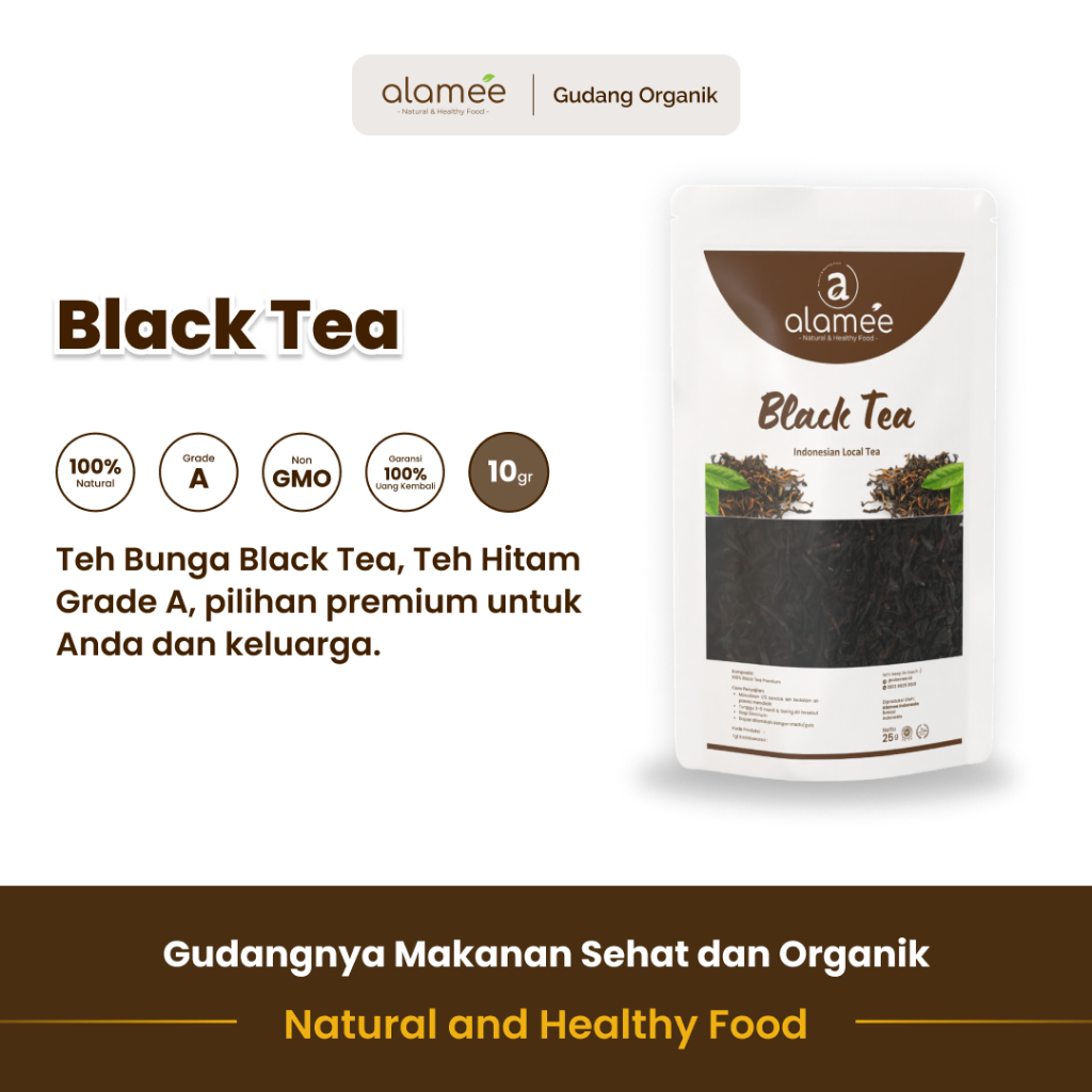 

alamee teh bunga black tea 10 gram aroma lembut warna pekat rasa mendalam tanpa bahan tambahan alami