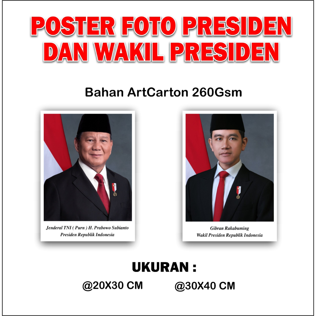 Foto Poster Presiden Dan Wakil Presiden Indonesia Terbaru Dan Lambang Garuda
