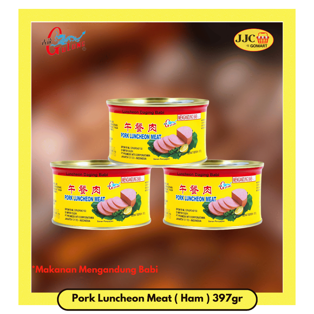 

Gulong Pork Luncheon 397gr | Daging Ham Babi | Daging Ham