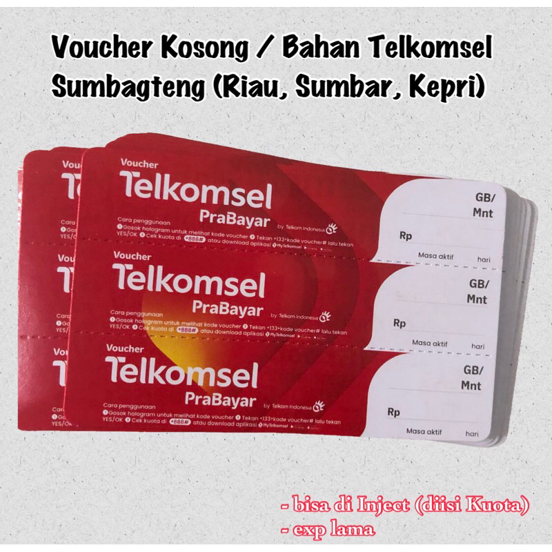 Voucher Kosong Telkomsel Sumbagteng (Riau, Sumbar, Kepri) - 1 SN