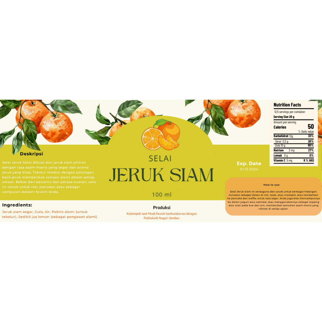 

SELAI JERUK SIAM - 100% JERUK SIAM ASLI (250g)