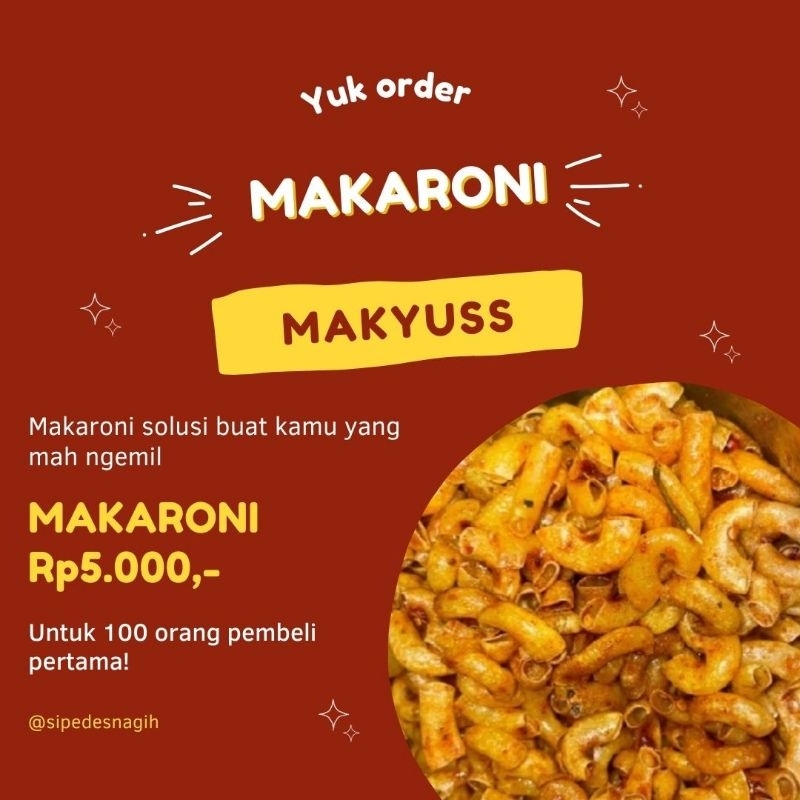 

Makaroni makyuss bikin nagih 50gram