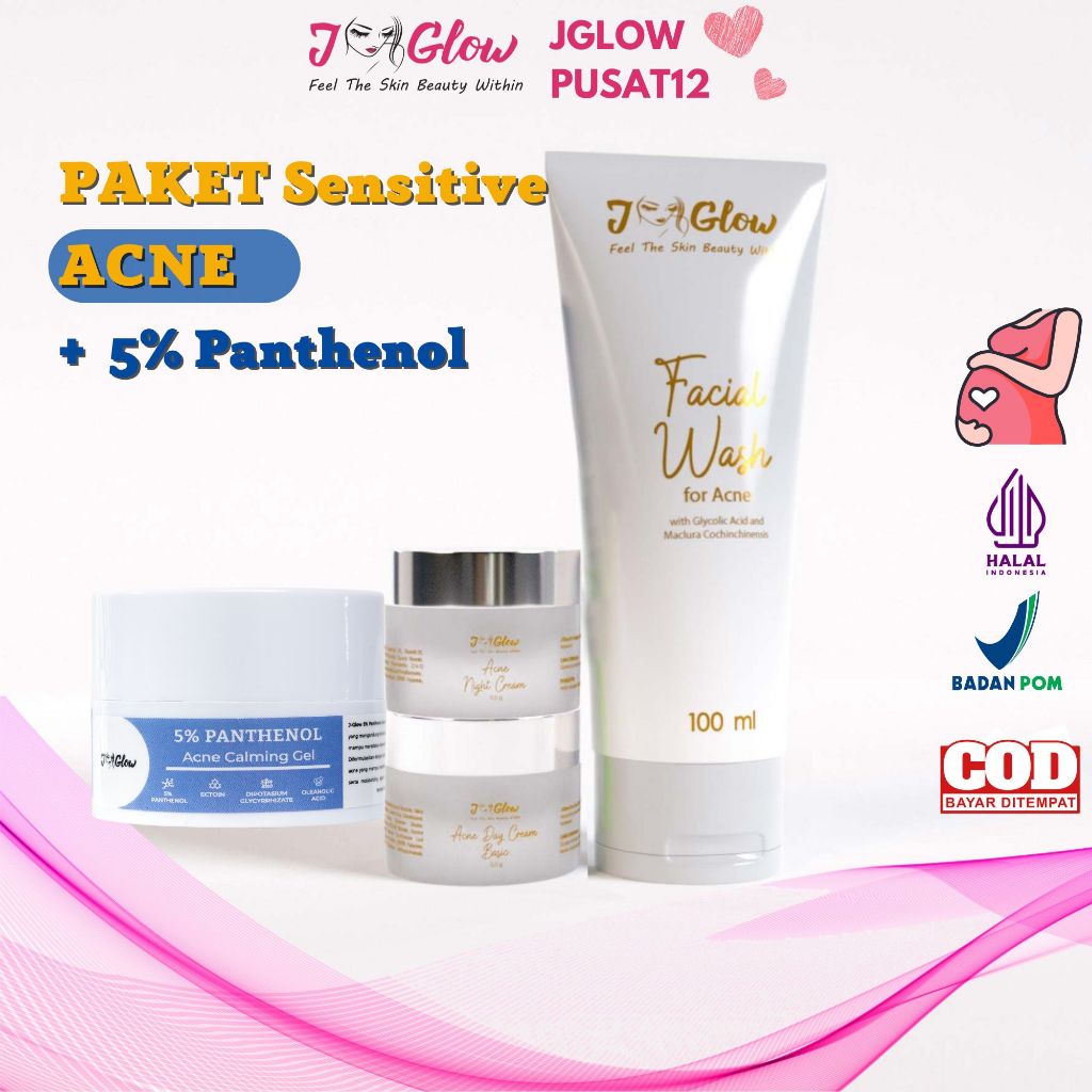 Jglow paket sensitif acne panthenol