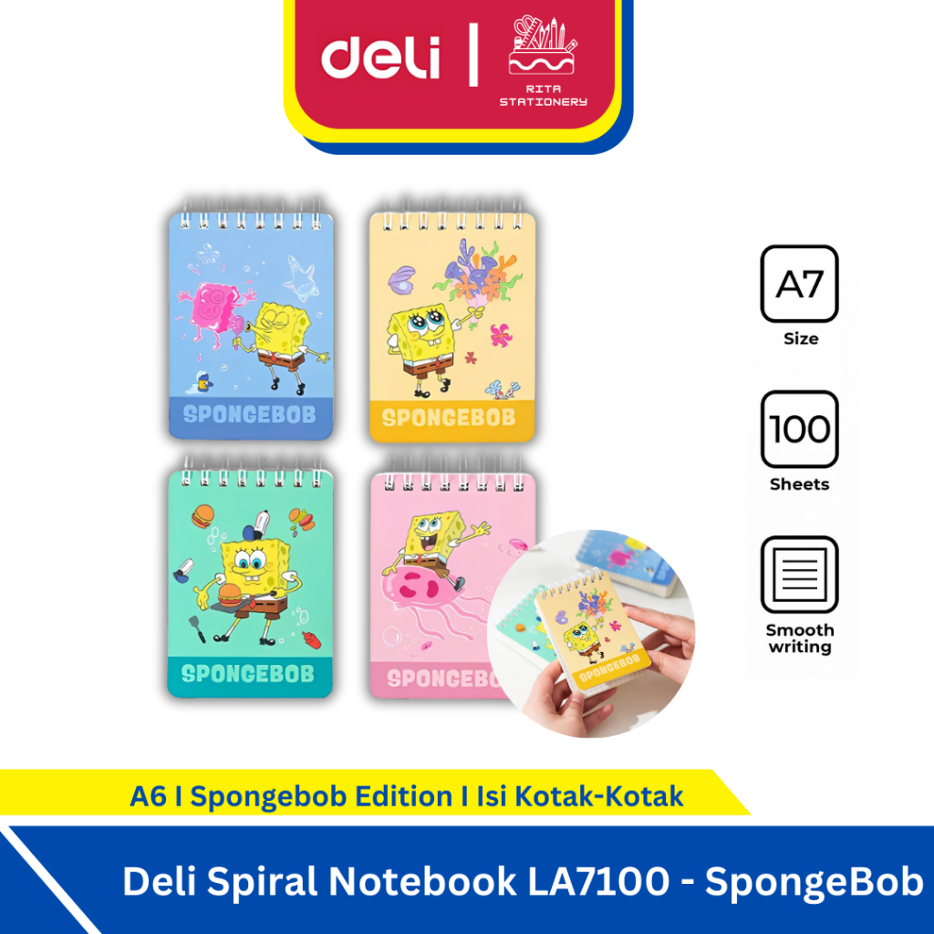 

Deli Spiral Notebook Kecil A7 100 halaman Spongebob - LA7100