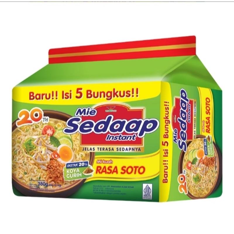 

Sedaap Mi Instan Rasa Soto 5×75g