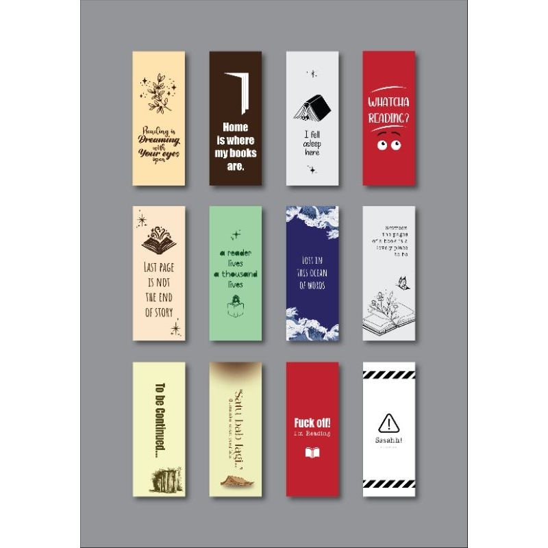

[33 PCS] Pembatas Buku Bookmark Motif Quotes Lucu Penanda Buku