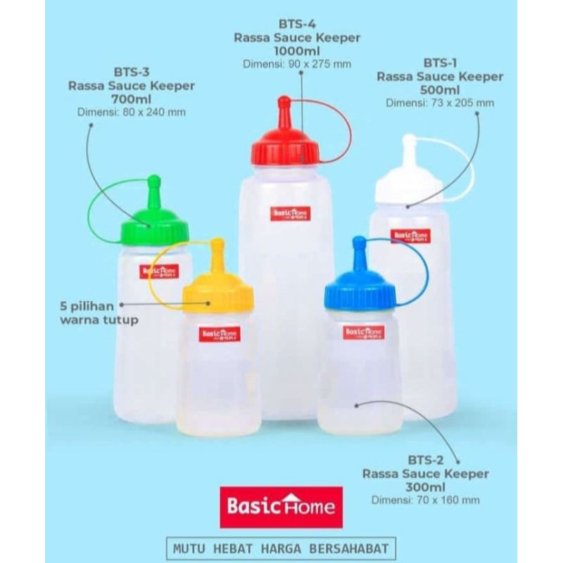 

Rassa Sauce Keeper 300 - 500 - 700 - 1.000 ml / Botol Sauce dan kecap Merk Lion Star