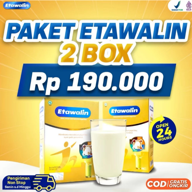 

PAKET 2 BOX ETAWALIN - Susu Kambing Etawa Bantu 11.11 Atasi Masalah Nyeri Sendi Pegal Linu Nyeri Tulang Rematik Kesemutan Radang Sendi