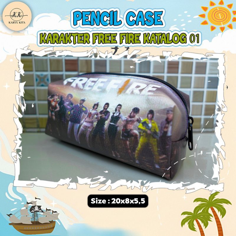 

MIX PENCASE | kotak pensil karakter FREE FIRE KODE 01