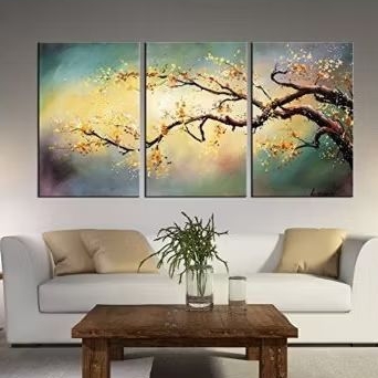 lukisan bunga sakura lukisan minimalis lukisan kanvas lukisan dinding hiasan rumah dekorasi rumah