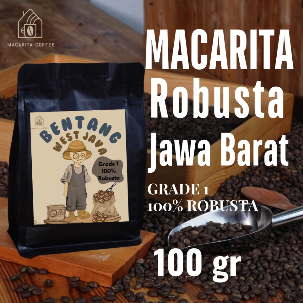 

Macarita bentang west java kopi robusta jawa barat kopi grade 1 premium 100gram