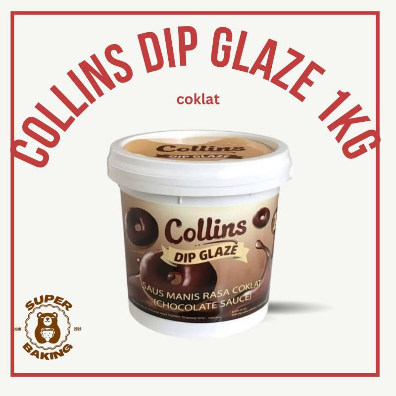 

COLLINS DIP GLAZE CHOCO 1KG Topping Coklat Kue Donat Pisang Brownies