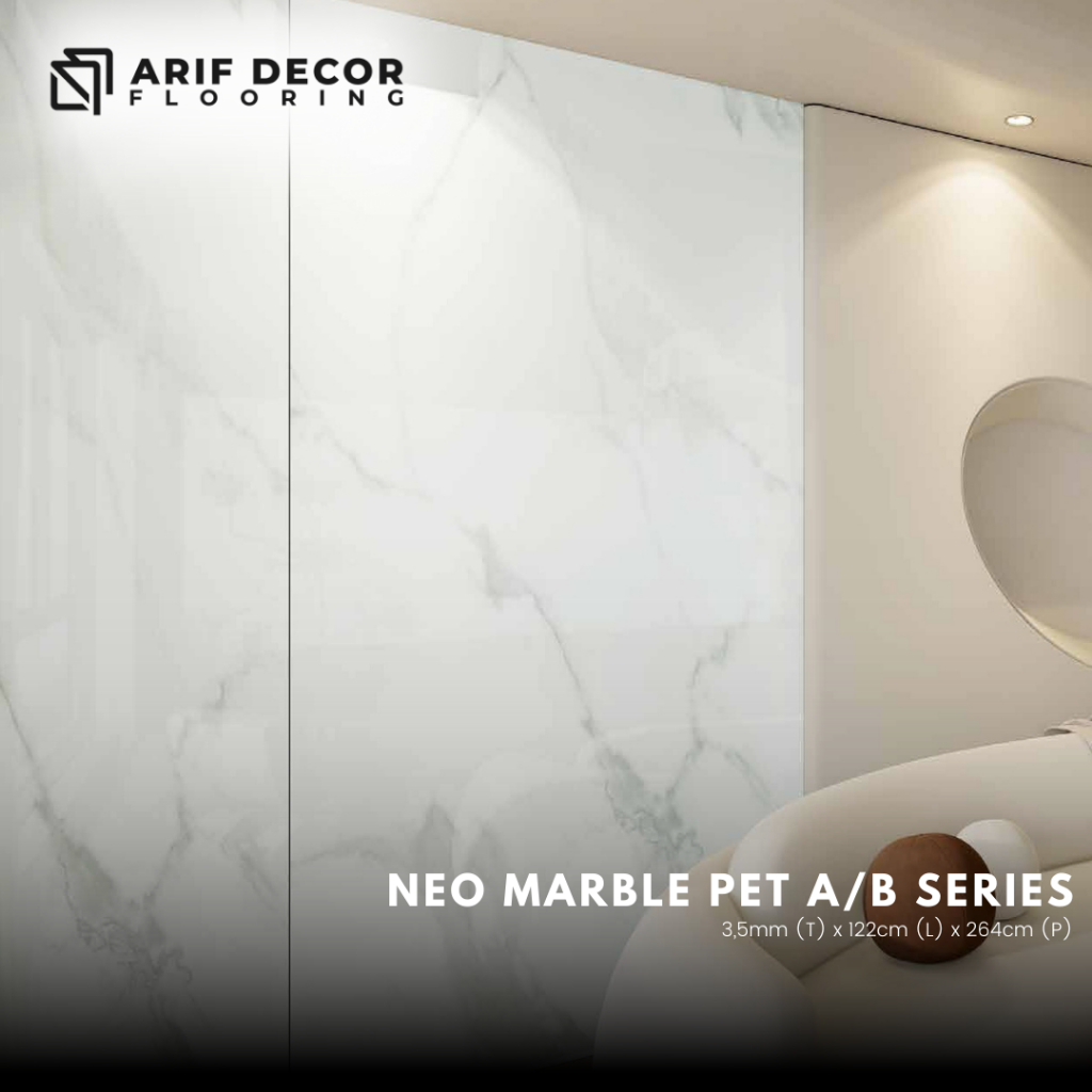Neo Marble PET A/B Series dekorasi dinding PVC Marmer / UV Marble