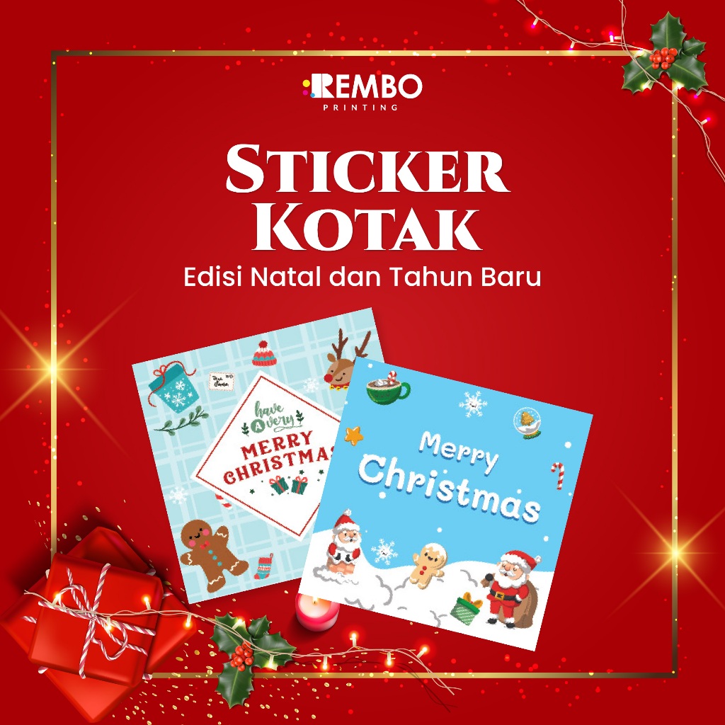 

Sticker Kotak Spesial Natal Tahun Baru Hampers/Stiker Segel Box/Packaging/Toples Makanan/Label Pengiriman/Dus/Kemasan Christmas New Year Vinyl Cromo Custom Print Cetak Murah