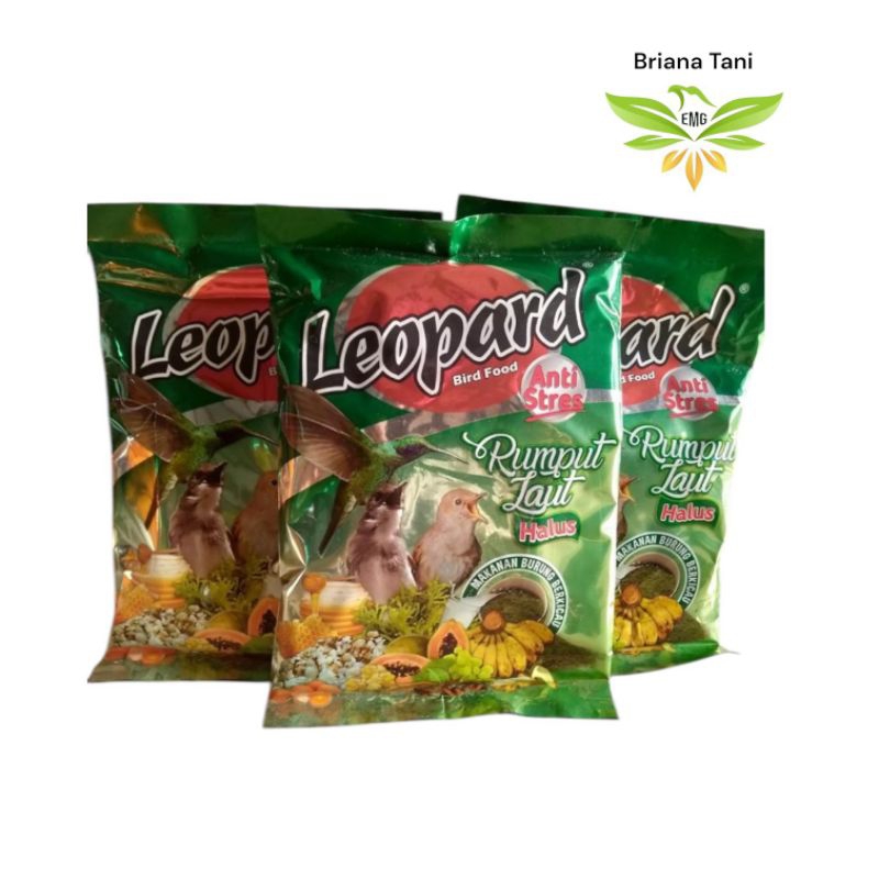 ￼Leopard Rumput Laut Pakan Pur Halus Pakan Burung Pleci Kolibri CiblekTledekan