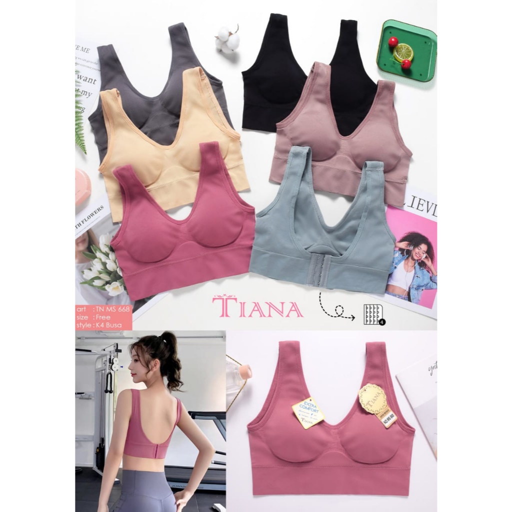 BH Tiana MS 668 Seamless Ada Busa Kait 4 / Atasan Rajut Busa / BH Sport