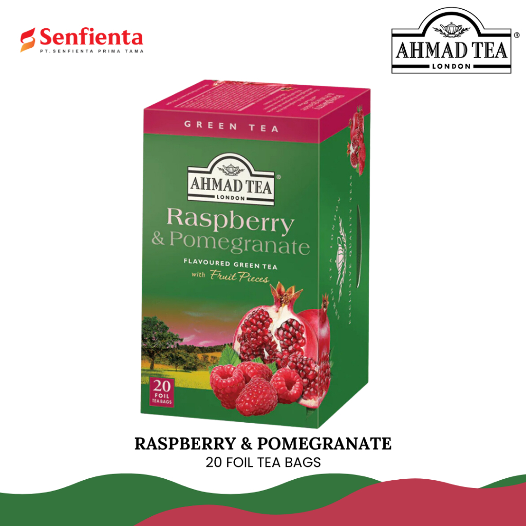 

Ahmad Tea Raspberry & Pomegranate Green Tea 20's - 40 gr