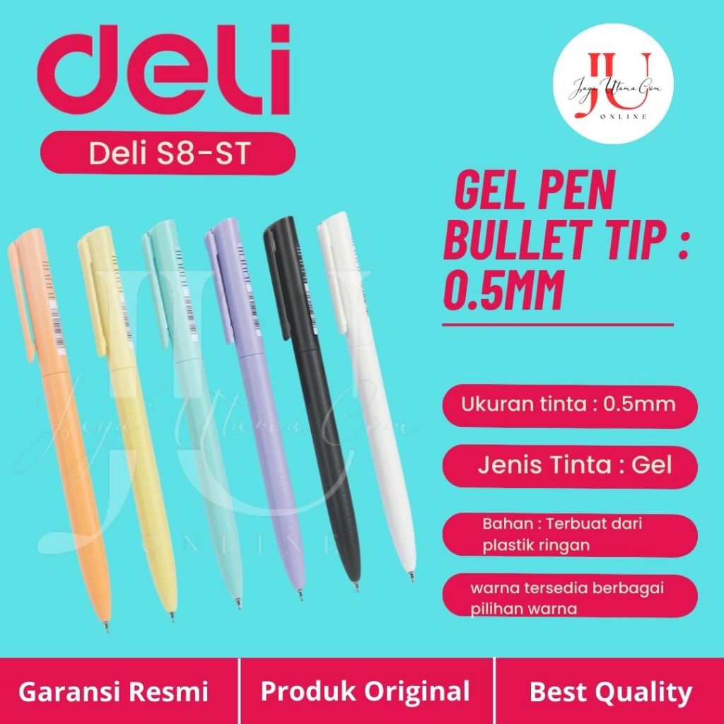 

DELI Pulpen Gel Tip 0.5mm Sekolah Kantor / Gel Pen Tip 0.5mm Original