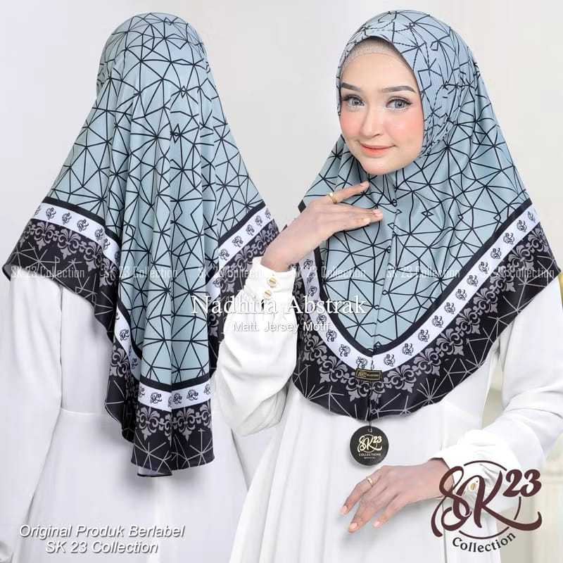 Nararya - Hijab Daily Bergo Nadhira Motif Abstak Ped Antem Ori SK23 Collections