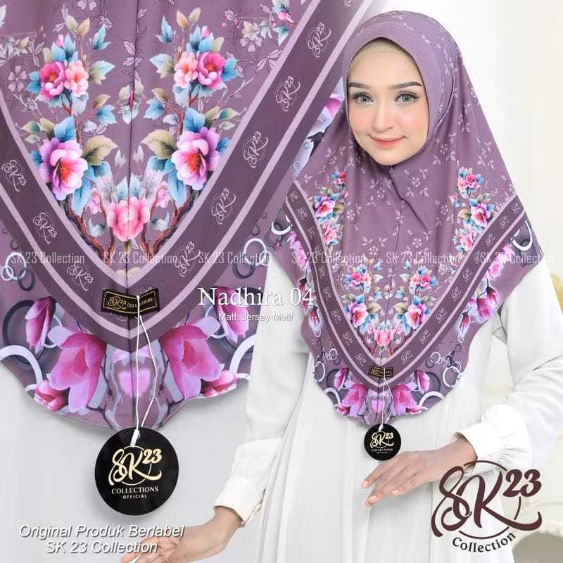 Nararya - Hijab Daily Bergo Nadhira Motif 04 Ped Antem Ori SK23 Collections