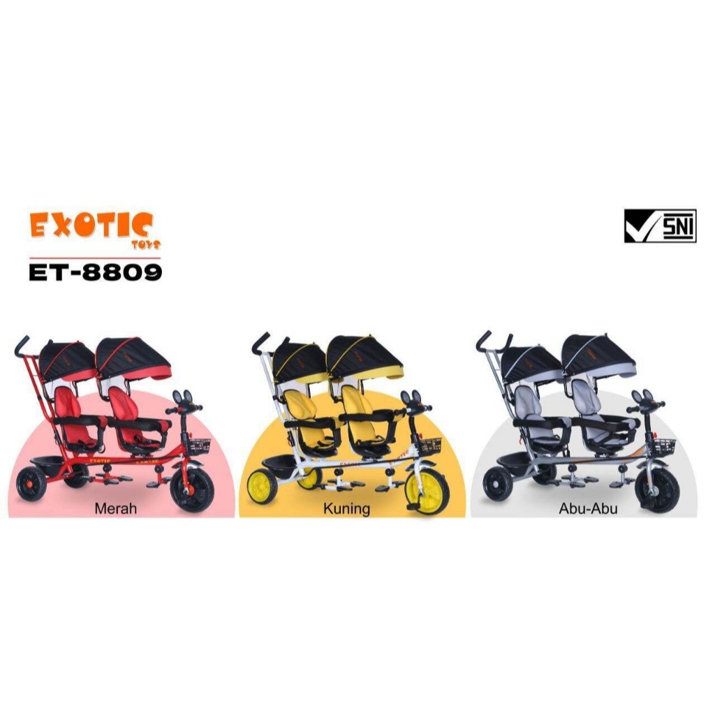 EXOTIC SEPEDA ANAK KEMBAR ET-8809 / SEPEDA BAYI / SEPEDA TWIN / SEPEDA MURAH IMPOR