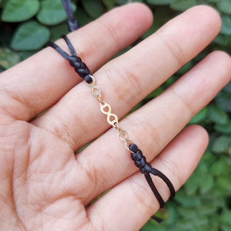 Gelang tali kombinasi emas asli