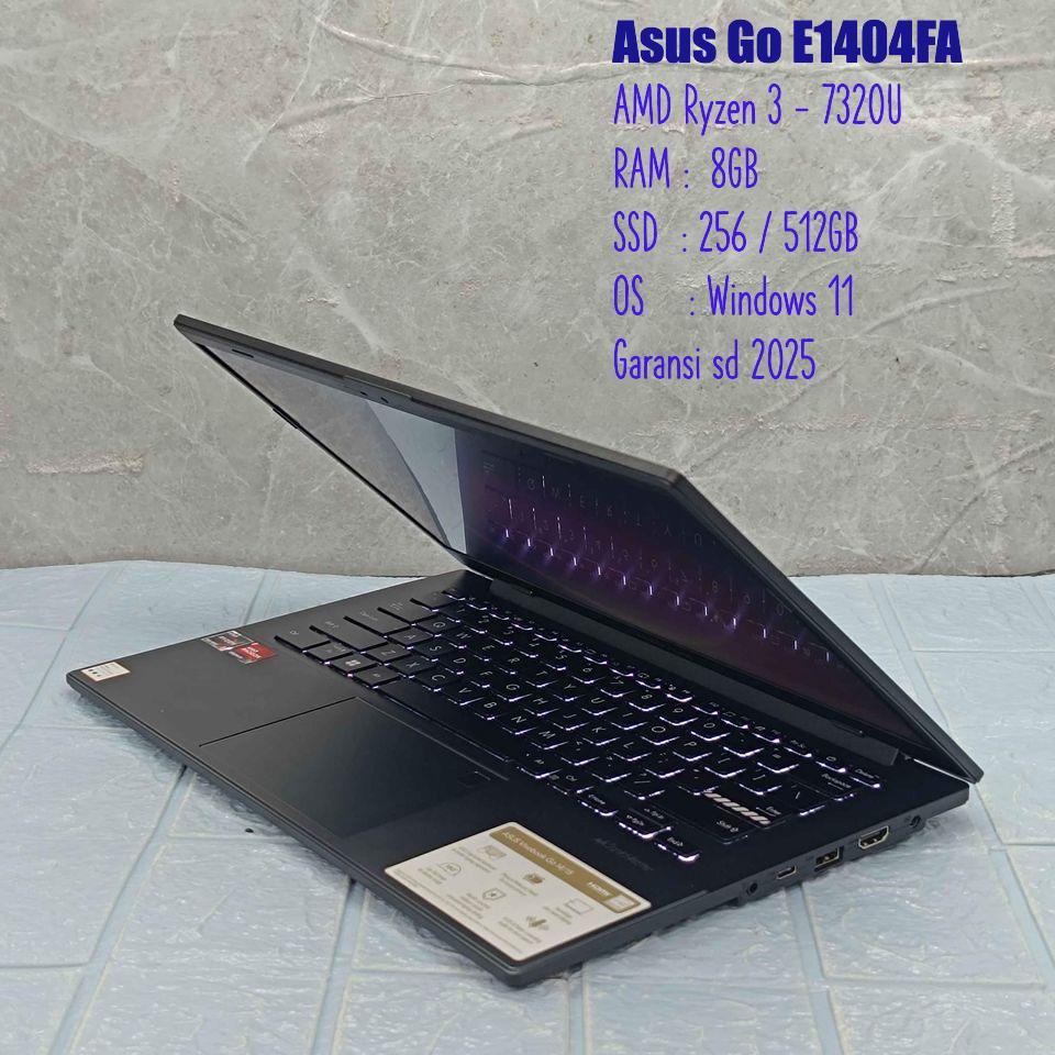 Laptop Asus Vivobook Go E1404FA AMD Ryzen 3 RAM 8GB SSD 256/512GB_Second Garansi