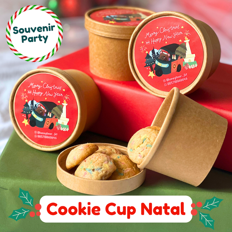 

COOKIE CUPS NATAL STIKER HONEYBEAR | Christmas Kado Gift Hampers