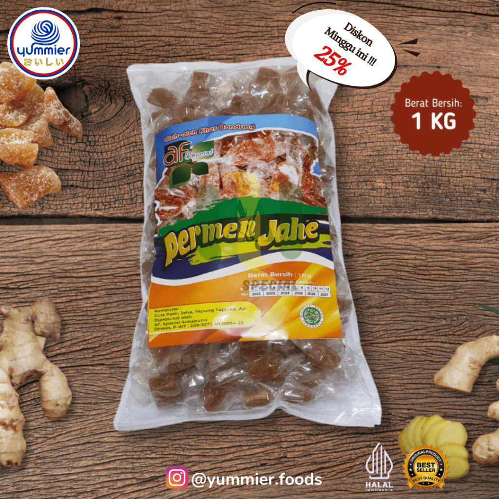 

Permen Jahe ginger candy Berkhasiat AF 1 KG