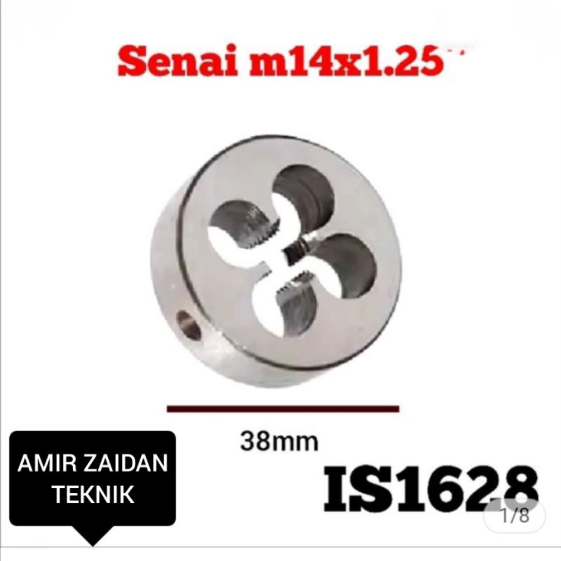 1pcs mata senai snai snei senei m14x1.25 baut 19 otomotif round die tap lebar 38mm