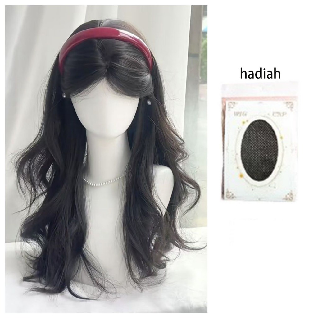 Wig rambut Wig Wanita, wig rambut panjang curlyWig Wanita, Rambut Keriting Panjang, Wig Wanita