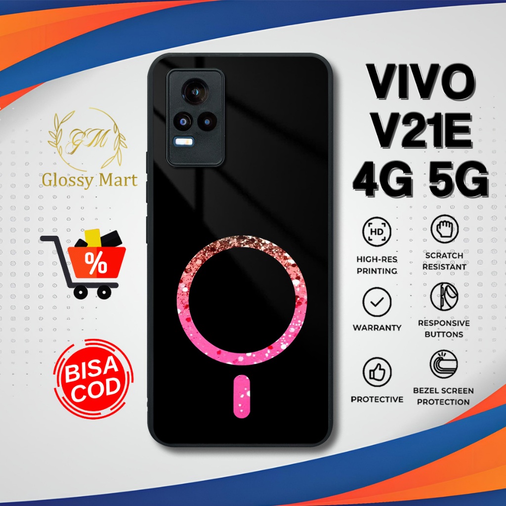 Case Vivo V21E 4G 5G Terbaru Magsafe Gliter Hardcase Softcase Glossy Casing Vivo V21E Terlaris