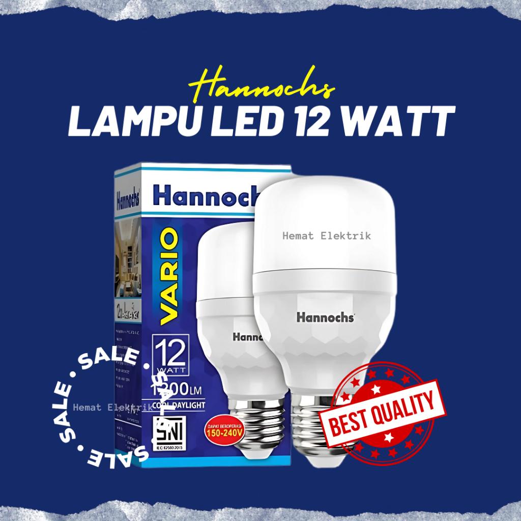 Hannochs Vario Lampu Rumah LED Terang 12 Watt / 12W Garansi 1 Tahun