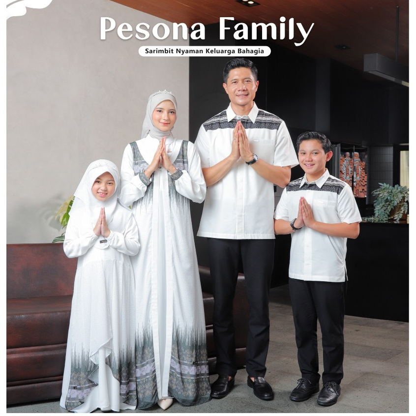 SARIMBIT TERBARU 2025 COUPLE FAMILY LEBARAN PESONA KELUARGA BROKEN WHITE BY LUBI FASHION GAMIS DEWAS