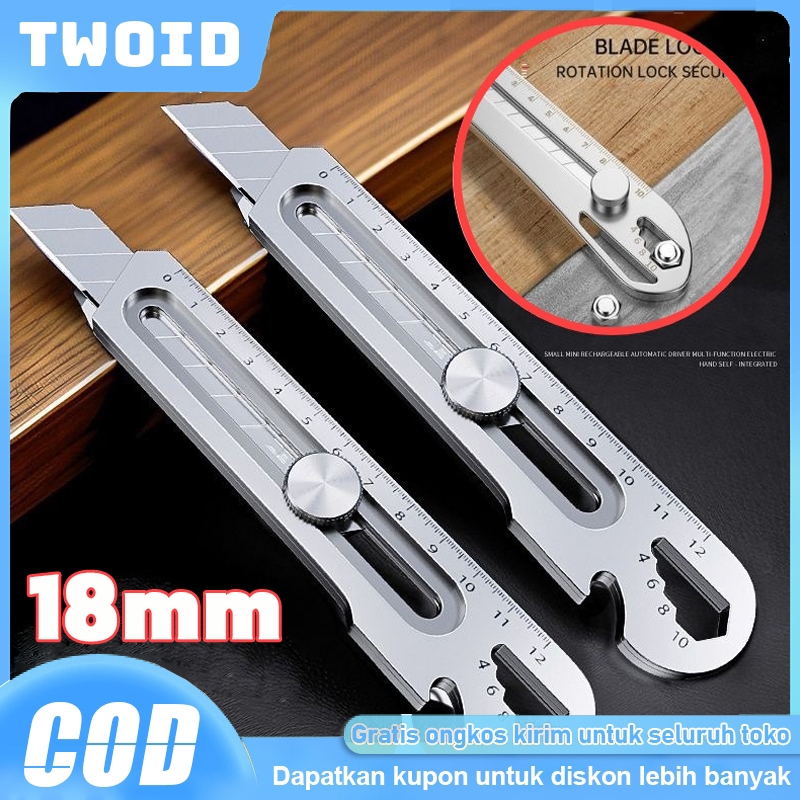 

6in1 Pisau Cutter 18mm Cutter Blade Tajam Besar Kater Baja Stainless Anti Karat Bahan Kuat